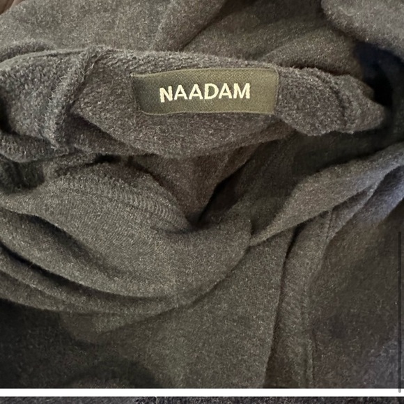Naadam cotton cashmere hoodie sweatshirt in navy blue cozy luxe layer lounge - Picture 7 of 13